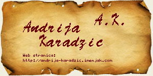 Andrija Karadžić vizit kartica